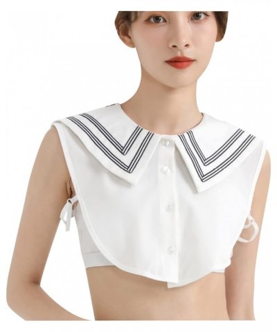 Fake Collar Detachable Half Shirt Blouse False Doll Collar Elegant Design for Women Girls Lapel-pointed $12.97 Blouses