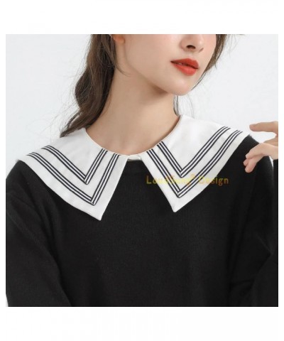 Fake Collar Detachable Half Shirt Blouse False Doll Collar Elegant Design for Women Girls Lapel-pointed $12.97 Blouses