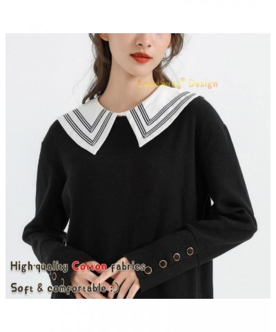 Fake Collar Detachable Half Shirt Blouse False Doll Collar Elegant Design for Women Girls Lapel-pointed $12.97 Blouses