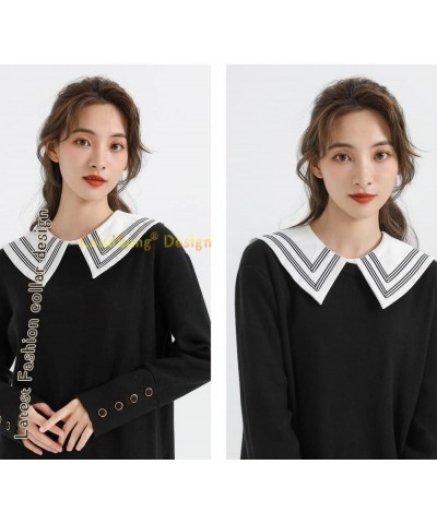 Fake Collar Detachable Half Shirt Blouse False Doll Collar Elegant Design for Women Girls Lapel-pointed $12.97 Blouses