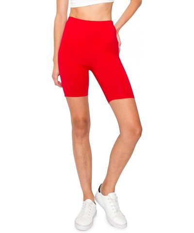 Women's Athletic Workout Yoga Walking Cotton Active Cycling Bike Leggings Short Red 7 $10.02 Activewear