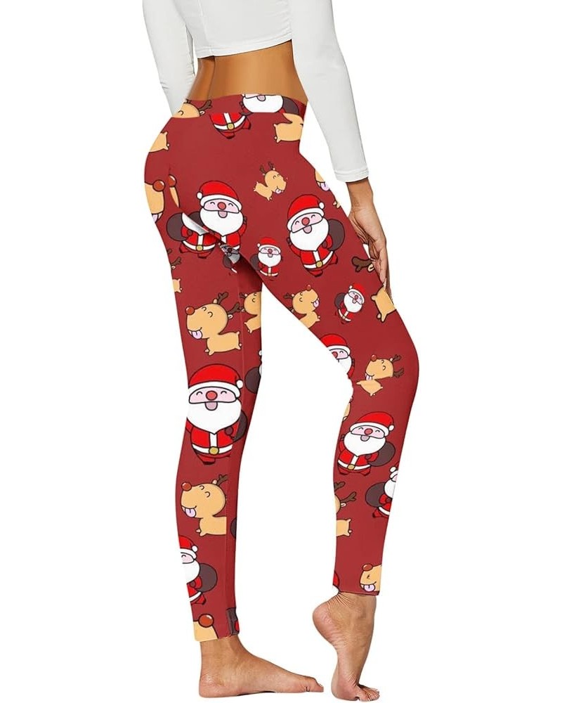 Womens Christmas Leggings Boot Casual Slim All- Leggings Christmas Women Pants High Waisted Novelty Red-e $8.26 Leggings