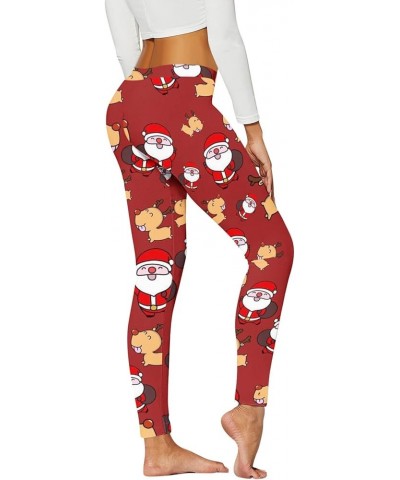 Womens Christmas Leggings Boot Casual Slim All- Leggings Christmas Women Pants High Waisted Novelty Red-e $8.26 Leggings