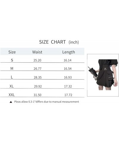 Cross Print Black Pleated Skirt with Chain Goth Punk High Waist Skater Skirts School Dark Uniform 6-wine $13.74 Skirts