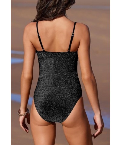 Women's One Piece Swimsuits Cutout O Ring Bathing Suit Adjustable Straps Bikini Black $14.70 Swimsuits