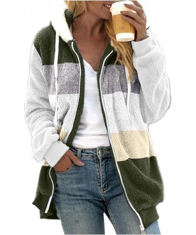 Zip Up Hoodies for Women 2023 Fall Fashion Solid Color Sweatershirt Pullover Tops Warm Wool Plush Coat Furry Fleece Jacket 4-...