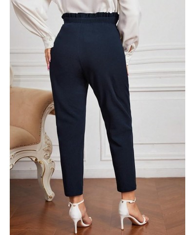 Women's Stretchy Plaid Print Pants Soft Skinny Regular Fashion Leggings Plus Navy Blue $13.20 Leggings