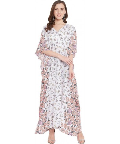 Gypsie Blu Women Long Maxi Plus Size Polyester Kaftan Caftan Gown Beach Party Casual Dress White One Size Maxi Dress $10.19 S...