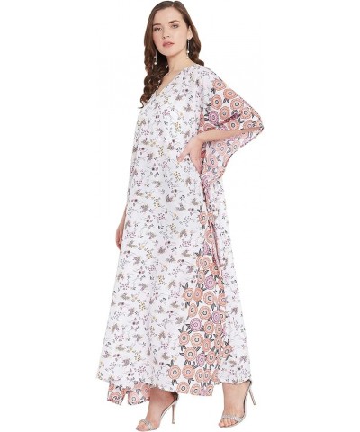 Gypsie Blu Women Long Maxi Plus Size Polyester Kaftan Caftan Gown Beach Party Casual Dress White One Size Maxi Dress $10.19 S...