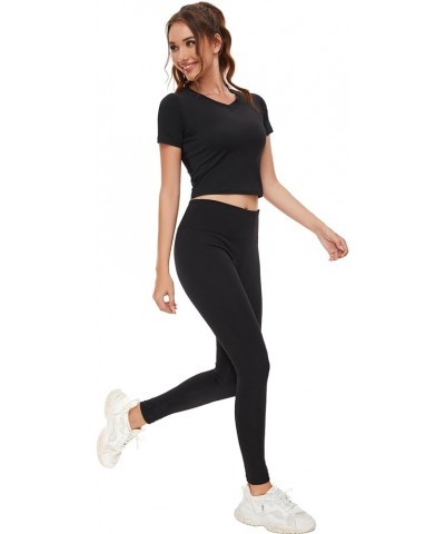 5-Pack Crop Workout T Shirt for Women Short Sleeve Cropped Top Slim Fitted Tees Dry Fit Shirts Black/Gray/White/Blue/Pink $23...