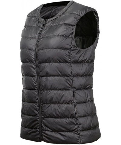 Women's Ultra Light Down Vest Women Packable Sleeveless Winter Warm Down Vest Black $19.69 Vests