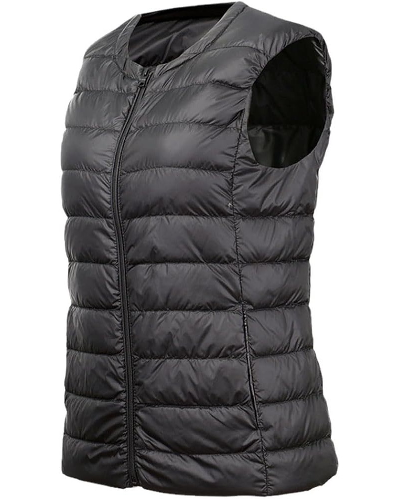 Women's Ultra Light Down Vest Women Packable Sleeveless Winter Warm Down Vest Black $19.69 Vests