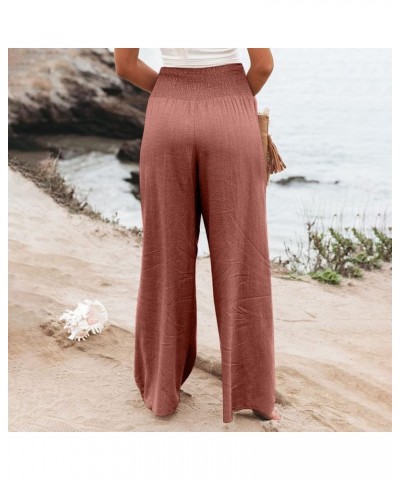 Women's Sweatpants High Waisted Linen Palazzo Pants Wide Leg Long Lounge Pant Trousers with Pocket Sweatpants 1-red $8.31 Others