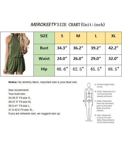 Women's Summer Halter Neck Elastic Waist Solid Color Shorts Jumpsuit Rompers with Pockets Apricot $18.54 Jumpsuits