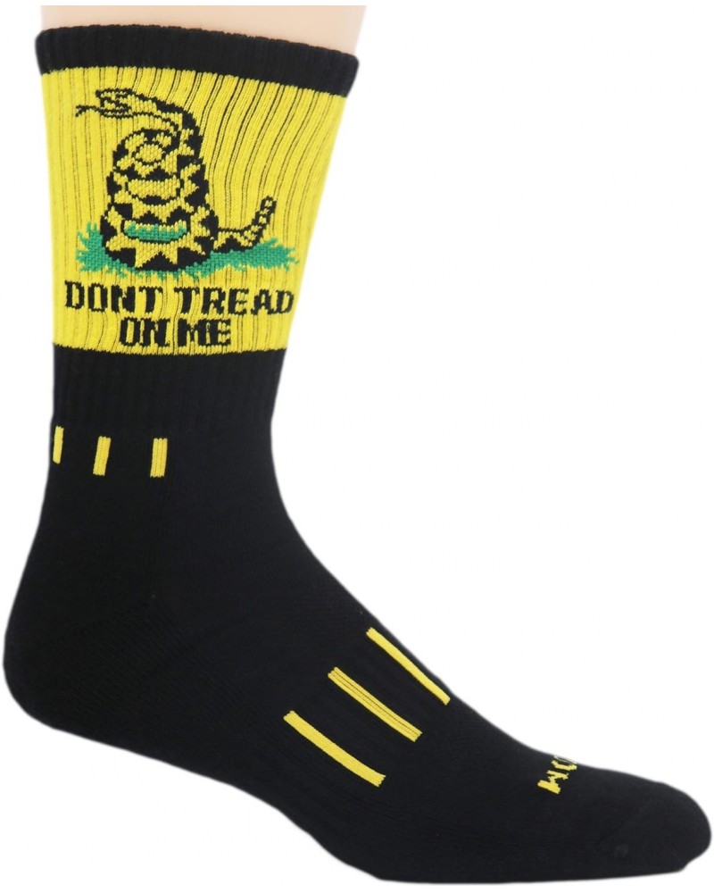 Black with Yellow "DON'T TREAD ON ME" Premium Crew Socks $11.23 Socks