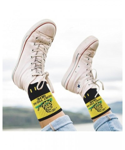 Black with Yellow "DON'T TREAD ON ME" Premium Crew Socks $11.23 Socks