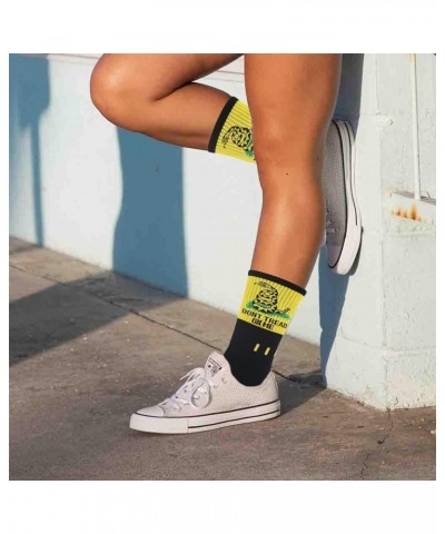 Black with Yellow "DON'T TREAD ON ME" Premium Crew Socks $11.23 Socks