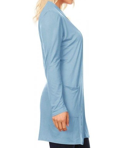 Women's Printed and Solid Casual Long Sleeve Open Cardigan US Size Hcd00868 Light Blue $14.13 Sweaters