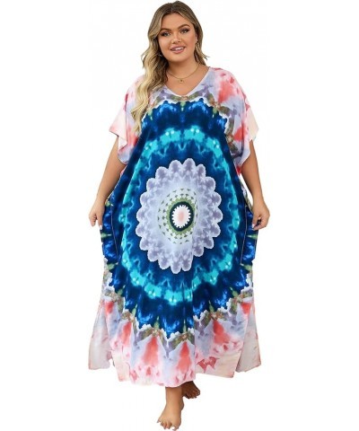 Women's wave neck Turkish caftan Ethnic Print kaftans Floral Print Over Sized Caftans Lounge wear Pang 1066-5 $19.71 Swimsuits