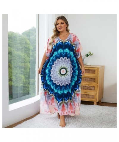 Women's wave neck Turkish caftan Ethnic Print kaftans Floral Print Over Sized Caftans Lounge wear Pang 1066-5 $19.71 Swimsuits