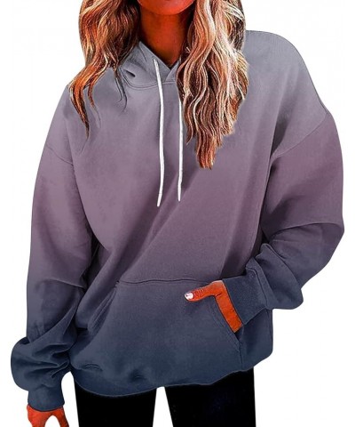 Hoodies For Women Trendy Graphic Oversized Sweatshirt Pullover Plus Size Casual Long Sleeve Shirts Aesthetic Clothes D Purple...