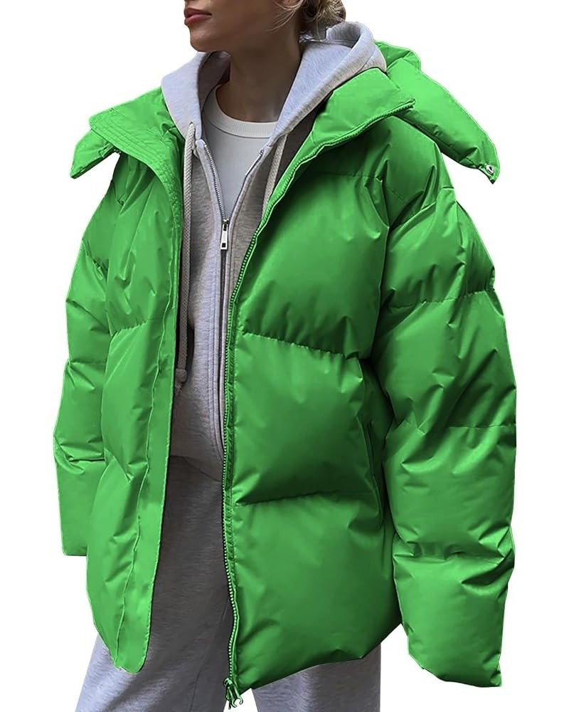 Women's Packable Down Jacket Hooded Puffer Jacket Lightweight Winter Coat Adult Medium Winter Coat A-green $26.26 Jackets