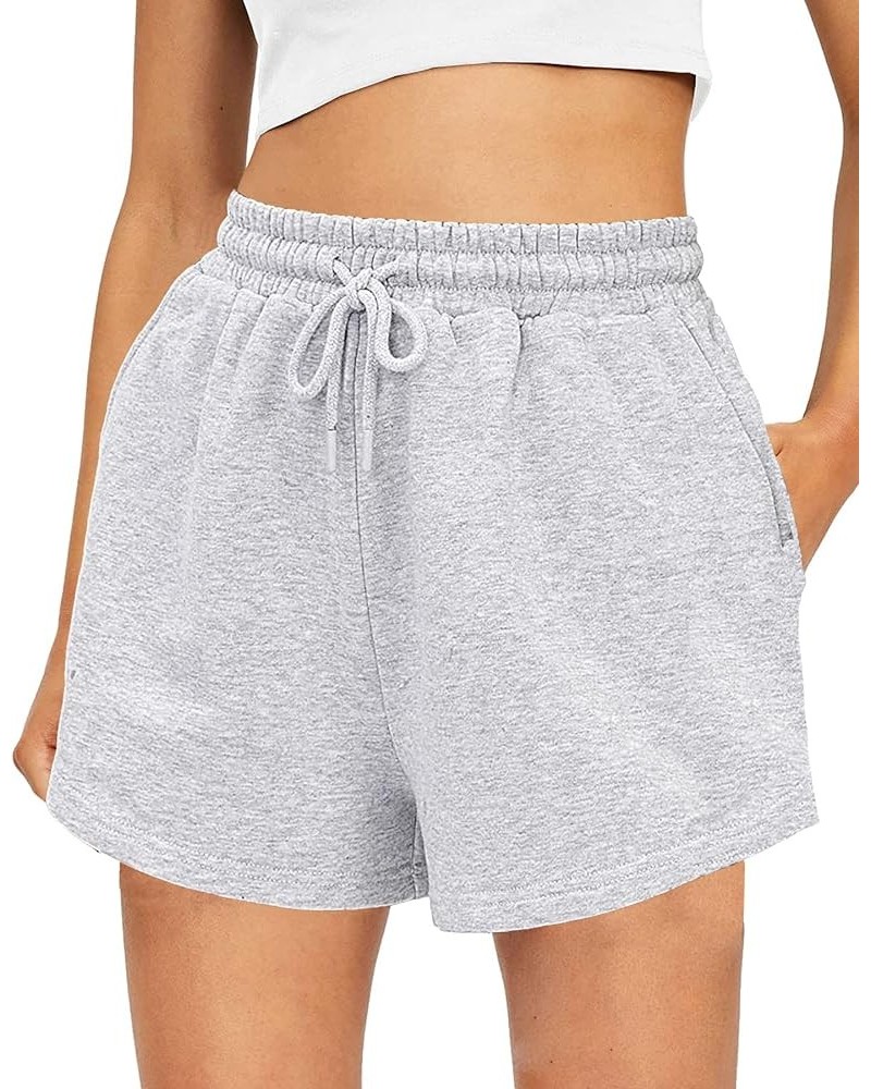 Women's Sweat Shorts Comfy Lounge Running Shorts Gym Summer Casual High Waisted Athletic Shorts with Pockets B Grey $10.79 Sh...